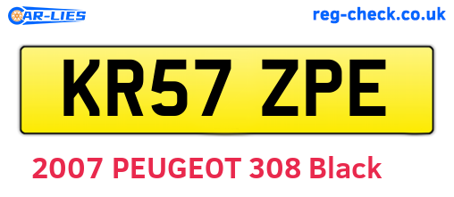 KR57ZPE are the vehicle registration plates.