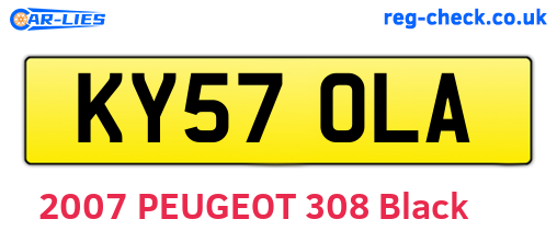 KY57OLA are the vehicle registration plates.