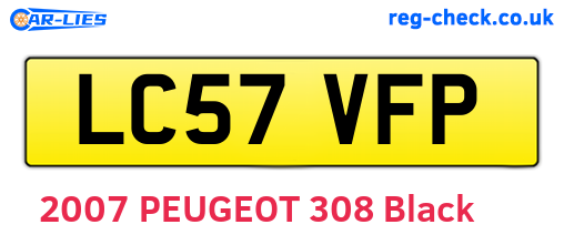 LC57VFP are the vehicle registration plates.