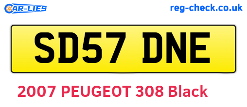 SD57DNE are the vehicle registration plates.