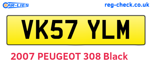 VK57YLM are the vehicle registration plates.