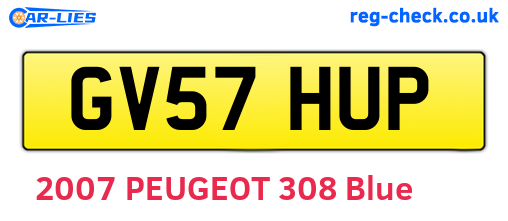 GV57HUP are the vehicle registration plates.