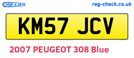 KM57JCV are the vehicle registration plates.