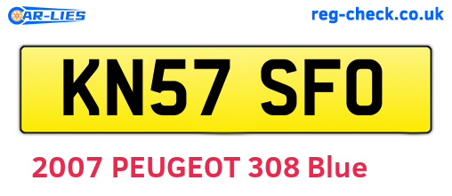 KN57SFO are the vehicle registration plates.
