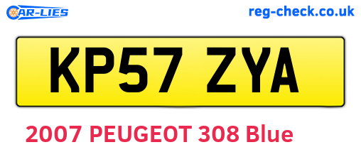 KP57ZYA are the vehicle registration plates.
