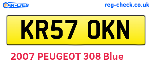KR57OKN are the vehicle registration plates.