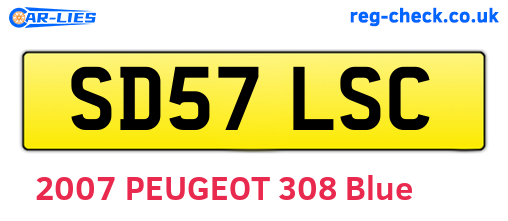 SD57LSC are the vehicle registration plates.