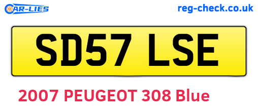 SD57LSE are the vehicle registration plates.