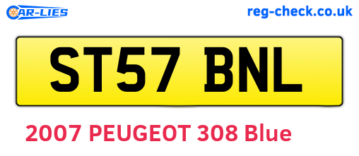 ST57BNL are the vehicle registration plates.
