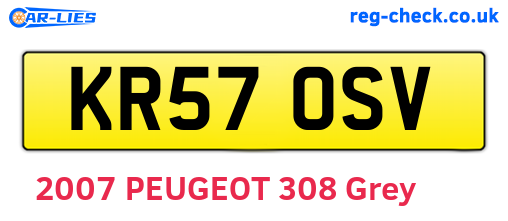 KR57OSV are the vehicle registration plates.
