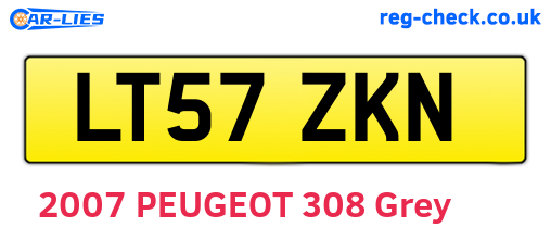 LT57ZKN are the vehicle registration plates.