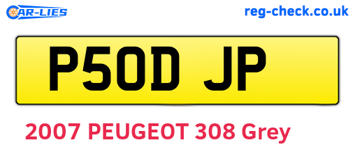 P50DJP are the vehicle registration plates.