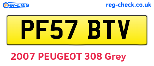 PF57BTV are the vehicle registration plates.