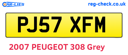 PJ57XFM are the vehicle registration plates.