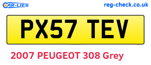 PX57TEV are the vehicle registration plates.