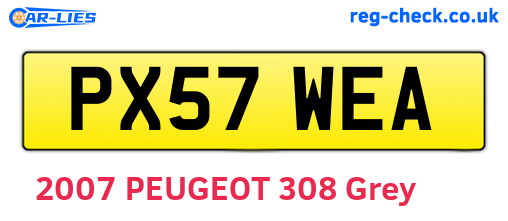 PX57WEA are the vehicle registration plates.