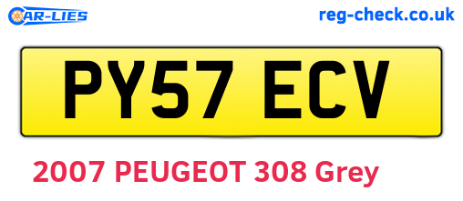 PY57ECV are the vehicle registration plates.