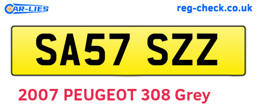 SA57SZZ are the vehicle registration plates.