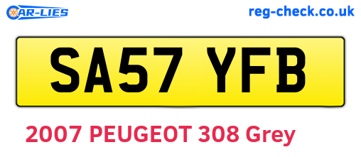 SA57YFB are the vehicle registration plates.