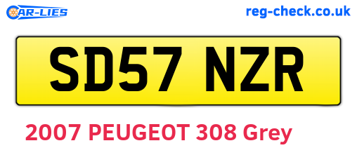 SD57NZR are the vehicle registration plates.