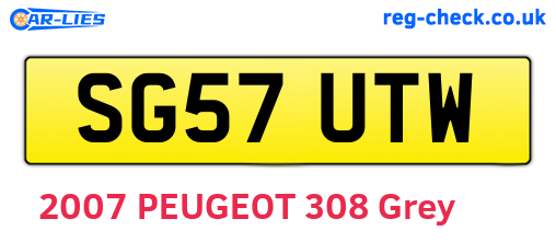 SG57UTW are the vehicle registration plates.
