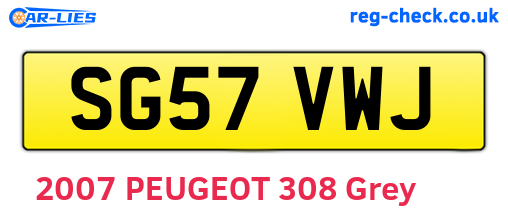 SG57VWJ are the vehicle registration plates.