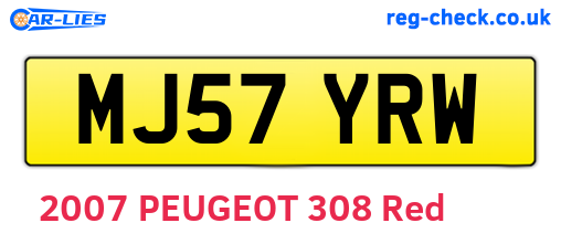 MJ57YRW are the vehicle registration plates.