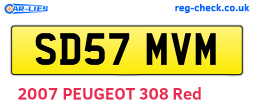 SD57MVM are the vehicle registration plates.