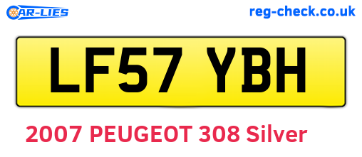 LF57YBH are the vehicle registration plates.
