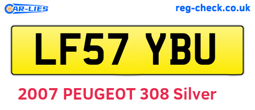 LF57YBU are the vehicle registration plates.