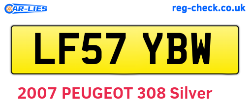 LF57YBW are the vehicle registration plates.
