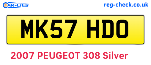 MK57HDO are the vehicle registration plates.