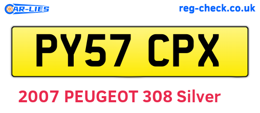 PY57CPX are the vehicle registration plates.