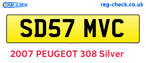 SD57MVC are the vehicle registration plates.