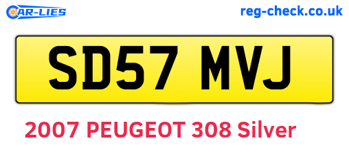 SD57MVJ are the vehicle registration plates.