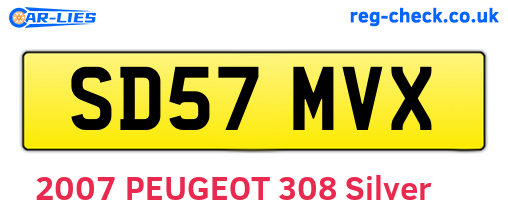 SD57MVX are the vehicle registration plates.