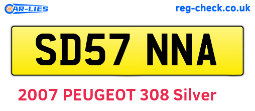 SD57NNA are the vehicle registration plates.