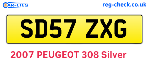 SD57ZXG are the vehicle registration plates.