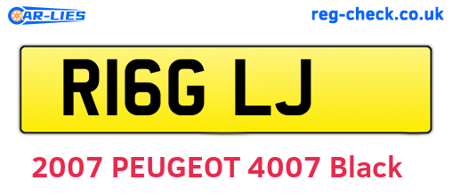 R16GLJ are the vehicle registration plates.