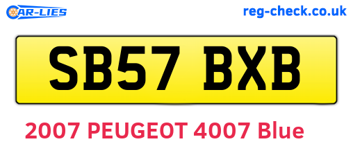 SB57BXB are the vehicle registration plates.