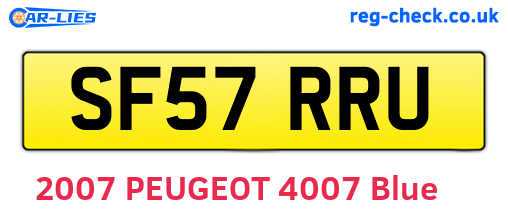 SF57RRU are the vehicle registration plates.