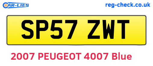 SP57ZWT are the vehicle registration plates.