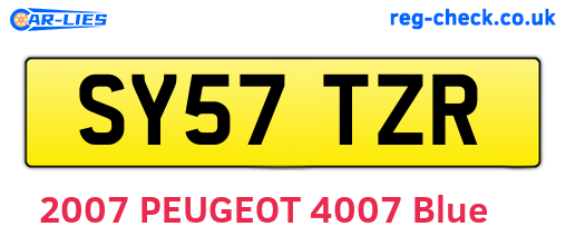 SY57TZR are the vehicle registration plates.