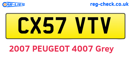 CX57VTV are the vehicle registration plates.