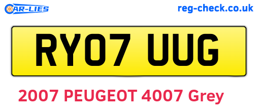 RY07UUG are the vehicle registration plates.