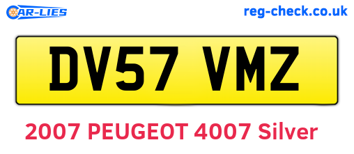 DV57VMZ are the vehicle registration plates.