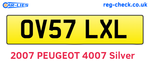 OV57LXL are the vehicle registration plates.
