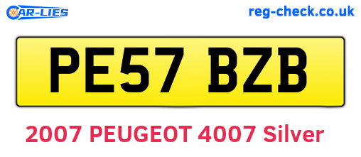 PE57BZB are the vehicle registration plates.