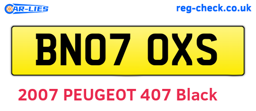 BN07OXS are the vehicle registration plates.