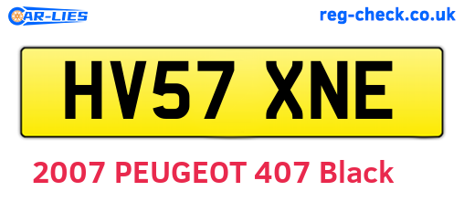 HV57XNE are the vehicle registration plates.